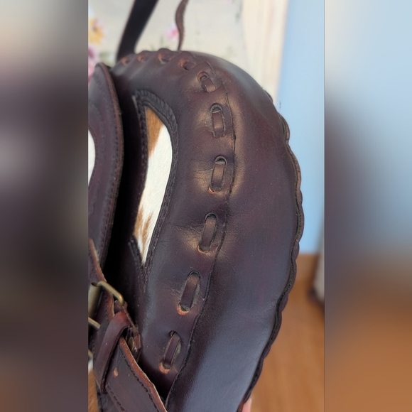 Hair on Hide Handmade Tooled Saddle‎ Bag - Picture 5 of 9